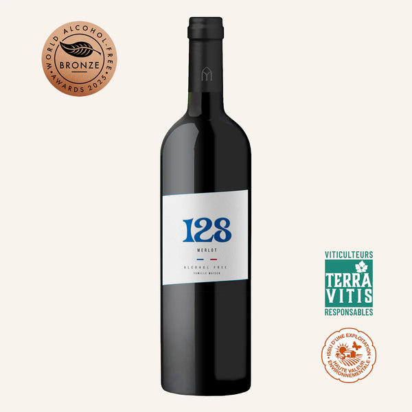 Red wine 128 Merlot without alcohol 0.0%