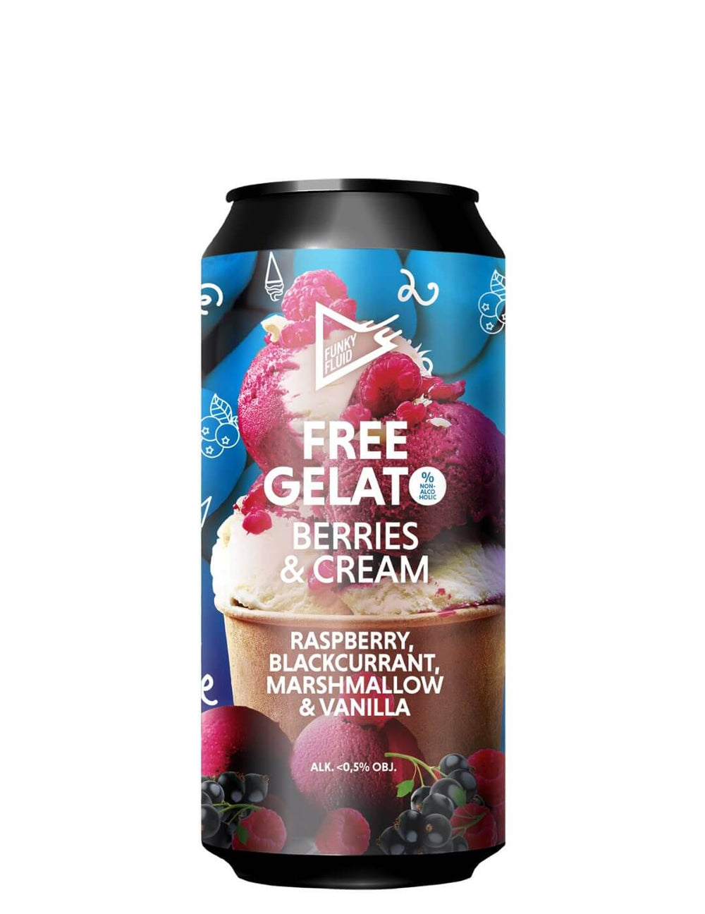 Funky Fluid Free Gelato Berries & Cream beer without alcohol 0.5%