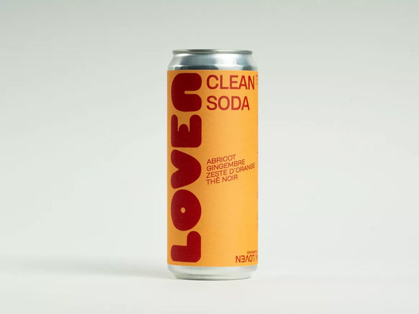 LOVEN CLEAN SODA Apricot, Ginger, Black Tea & Orange Zest