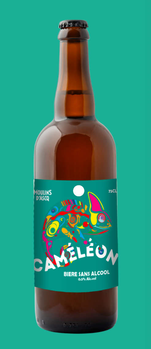 Chameleon blond beer Moulins d'Ascq alcohol-free 0.5% - 75cl
