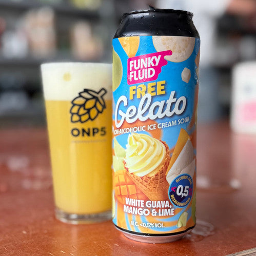 Funky Fluid Free Gelato White Guava, Mango & Lime beer without alcohol 0.5%