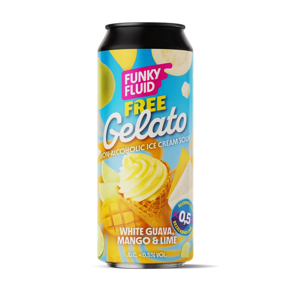 Funky Fluid Free Gelato White Guava, Mango & Lime beer without alcohol 0.5%